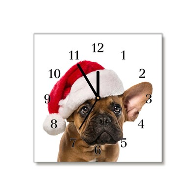 Glasuhr Bulldog Hundeweihnachts