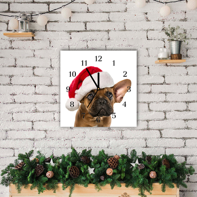 Glasuhr Bulldog Hundeweihnachts