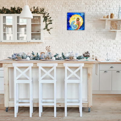 Glasuhr Abstraction Heilige Familie Winter