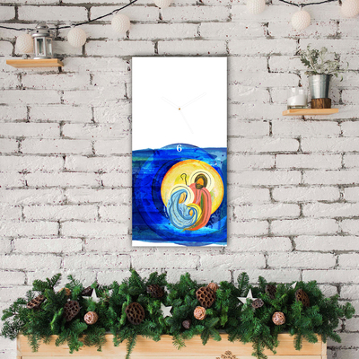 Glasuhr Abstraction Heilige Familie Winter