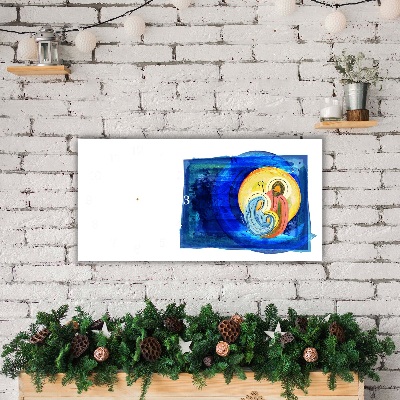 Glasuhr Abstraction Heilige Familie Winter
