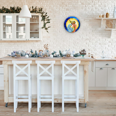 Glasuhr Abstraction Heilige Familie Winter