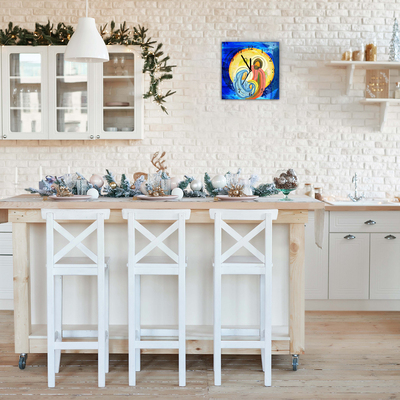 Glasuhr Abstraction Heilige Familie Winter