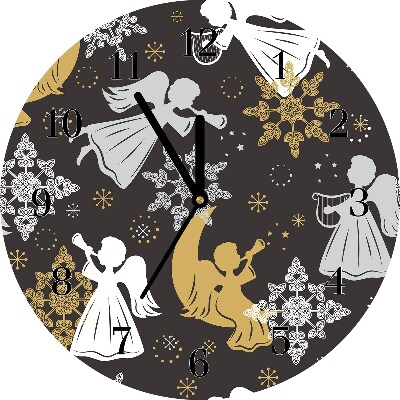 Glasuhr Schneeflocken Weihnachtsengel