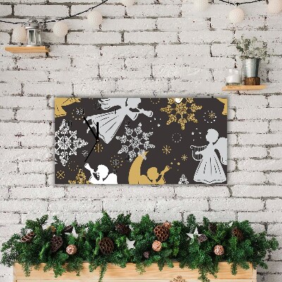 Glasuhr Schneeflocken Weihnachtsengel