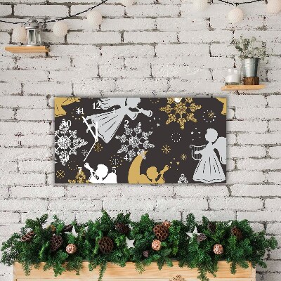 Glasuhr Schneeflocken Weihnachtsengel