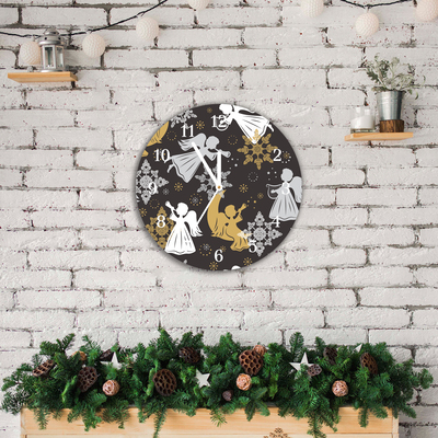 Glasuhr Schneeflocken Weihnachtsengel