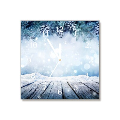 Glasuhr Winter-Schnee-Weihnachtsbaum