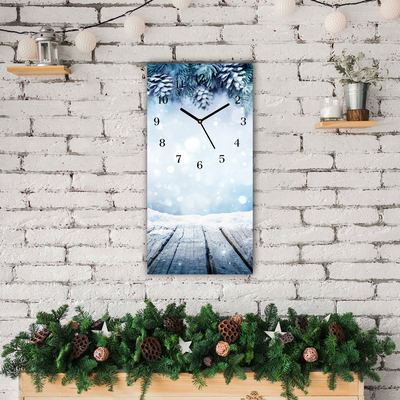 Glasuhr Winter-Schnee-Weihnachtsbaum