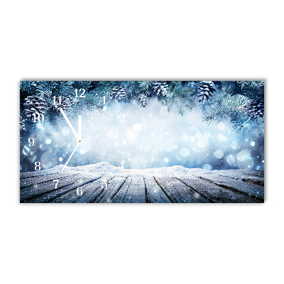 Glasuhr Winter-Schnee-Weihnachtsbaum