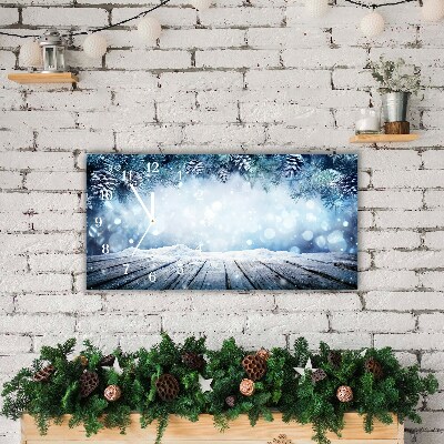 Glasuhr Winter-Schnee-Weihnachtsbaum