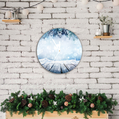 Glasuhr Winter-Schnee-Weihnachtsbaum