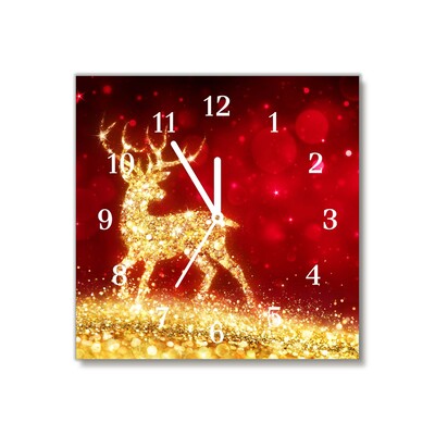 Glasuhr Goldene Ren-Weihnachtsdekoration