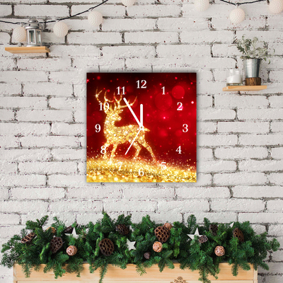 Glasuhr Goldene Ren-Weihnachtsdekoration