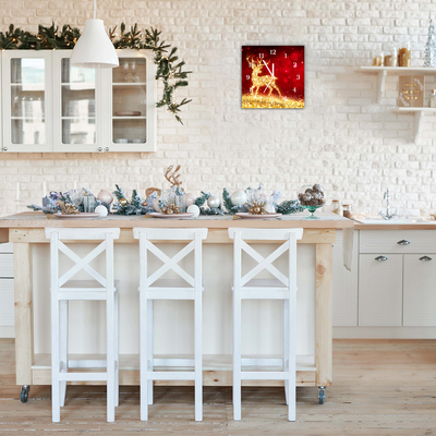 Glasuhr Goldene Ren-Weihnachtsdekoration