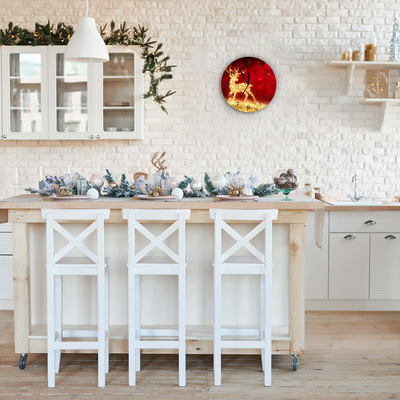 Glasuhr Goldene Ren-Weihnachtsdekoration