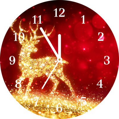 Glasuhr Goldene Ren-Weihnachtsdekoration