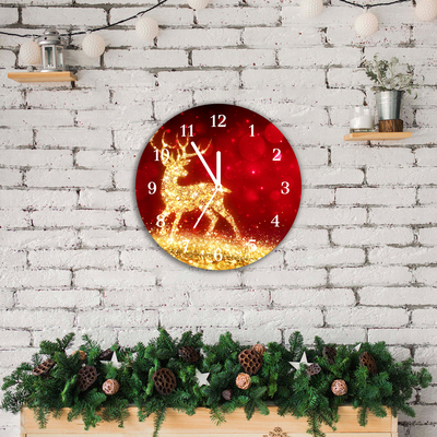 Glasuhr Goldene Ren-Weihnachtsdekoration