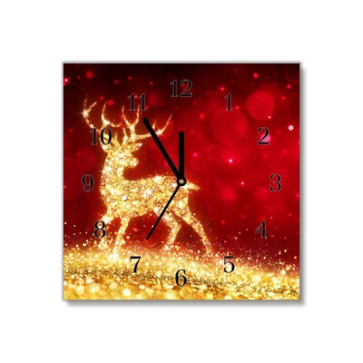 Glasuhr Goldene Ren-Weihnachtsdekoration