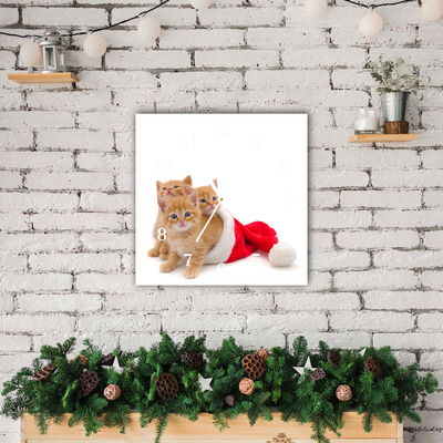 Glasuhr Katzen-Weihnachtsweihnachtsmann