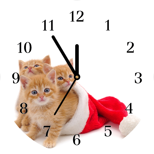 Glasuhr Katzen-Weihnachtsweihnachtsmann