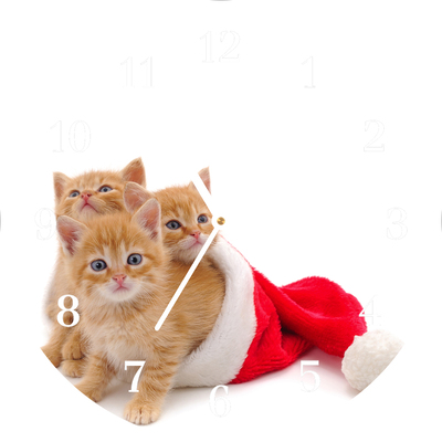 Glasuhr Katzen-Weihnachtsweihnachtsmann