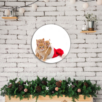 Glasuhr Katzen-Weihnachtsweihnachtsmann