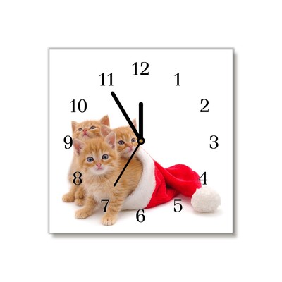Glasuhr Katzen-Weihnachtsweihnachtsmann