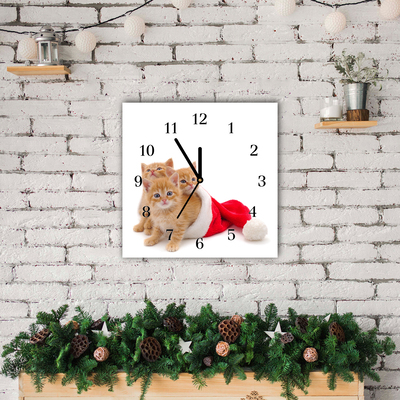 Glasuhr Katzen-Weihnachtsweihnachtsmann