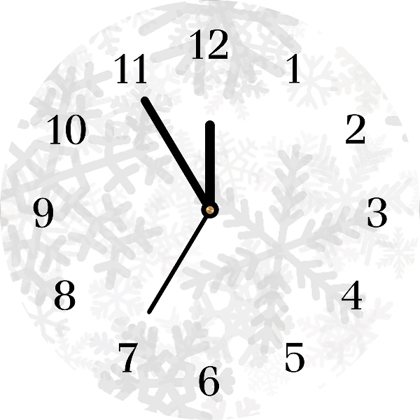 Glasuhr Winter-Schnee-Schneeflocken