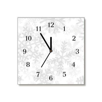 Glasuhr Winter-Schnee-Schneeflocken