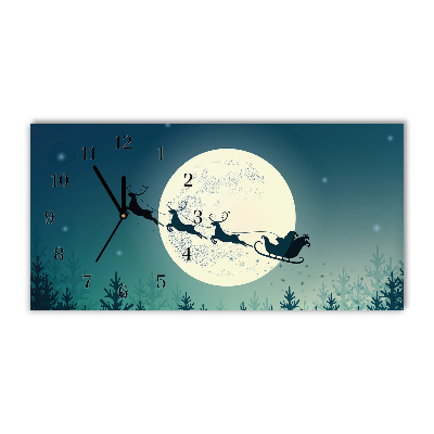 Glasuhr Weihnachtsmann Schlitten Weihnachten