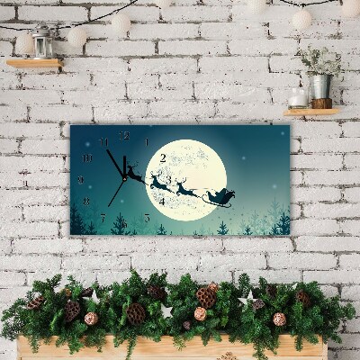 Glasuhr Weihnachtsmann Schlitten Weihnachten