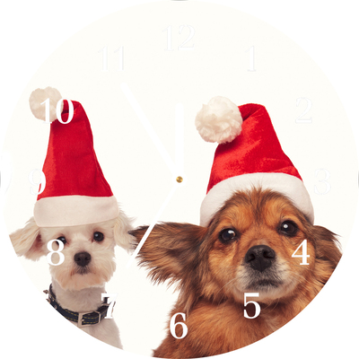 Glasuhr Hunde Weihnachtsmann-Weihnachten