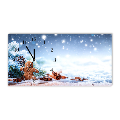 Glasuhr Lebkuchen Weihnachtsferien Schnee