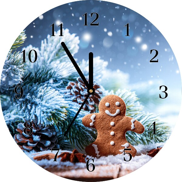 Glasuhr Lebkuchen Weihnachtsferien Schnee