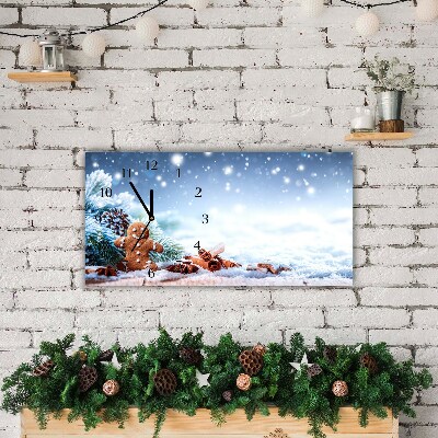 Glasuhr Lebkuchen Weihnachtsferien Schnee