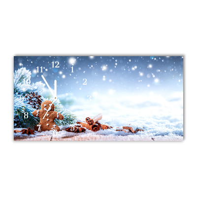 Glasuhr Lebkuchen Weihnachtsferien Schnee