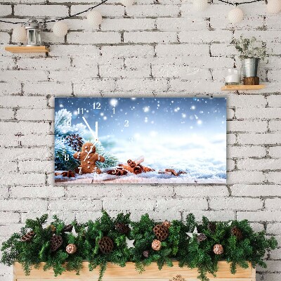 Glasuhr Lebkuchen Weihnachtsferien Schnee