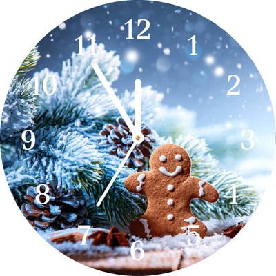 Glasuhr Lebkuchen Weihnachtsferien Schnee
