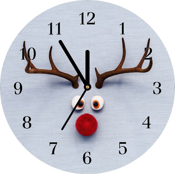 Glasuhr Heiliges Rentier Rudolf