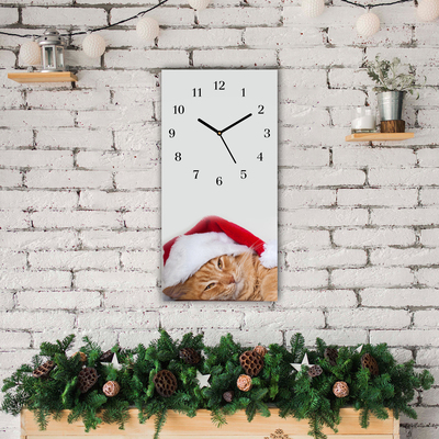 Glasuhr Weihnachtskatze in Sankt-Hut