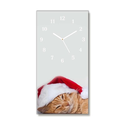 Glasuhr Weihnachtskatze in Sankt-Hut