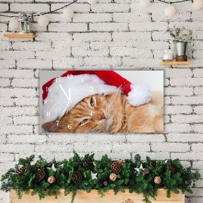 Glasuhr Weihnachtskatze in Sankt-Hut