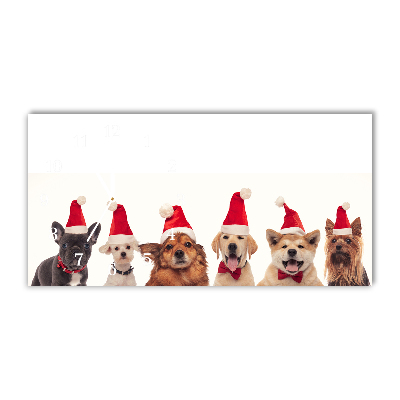 Glasuhr Ebenen Hunde Weihnachtsmann-Weihnachten