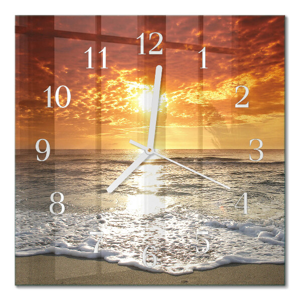 Quadratische wanduhr modern Strand Meer