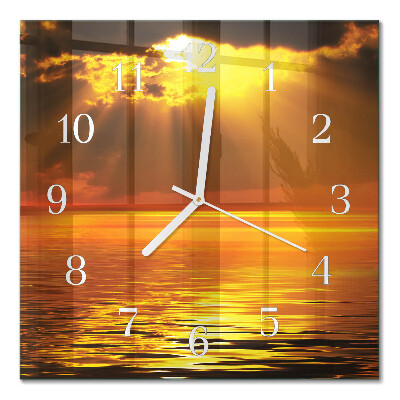Wanduhr mit motiv quadratisch Sonnenuntergang