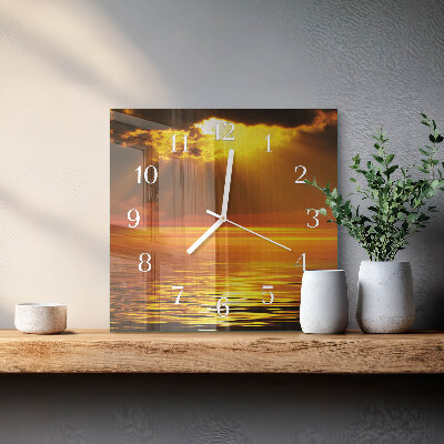 Wanduhr mit motiv quadratisch Sonnenuntergang
