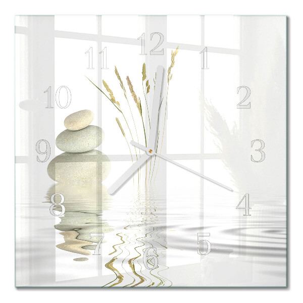 Quadratische wanduhr modern Steine