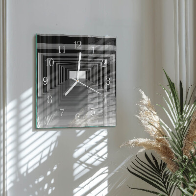 Glasuhr quadratisch 3D-Tunnel